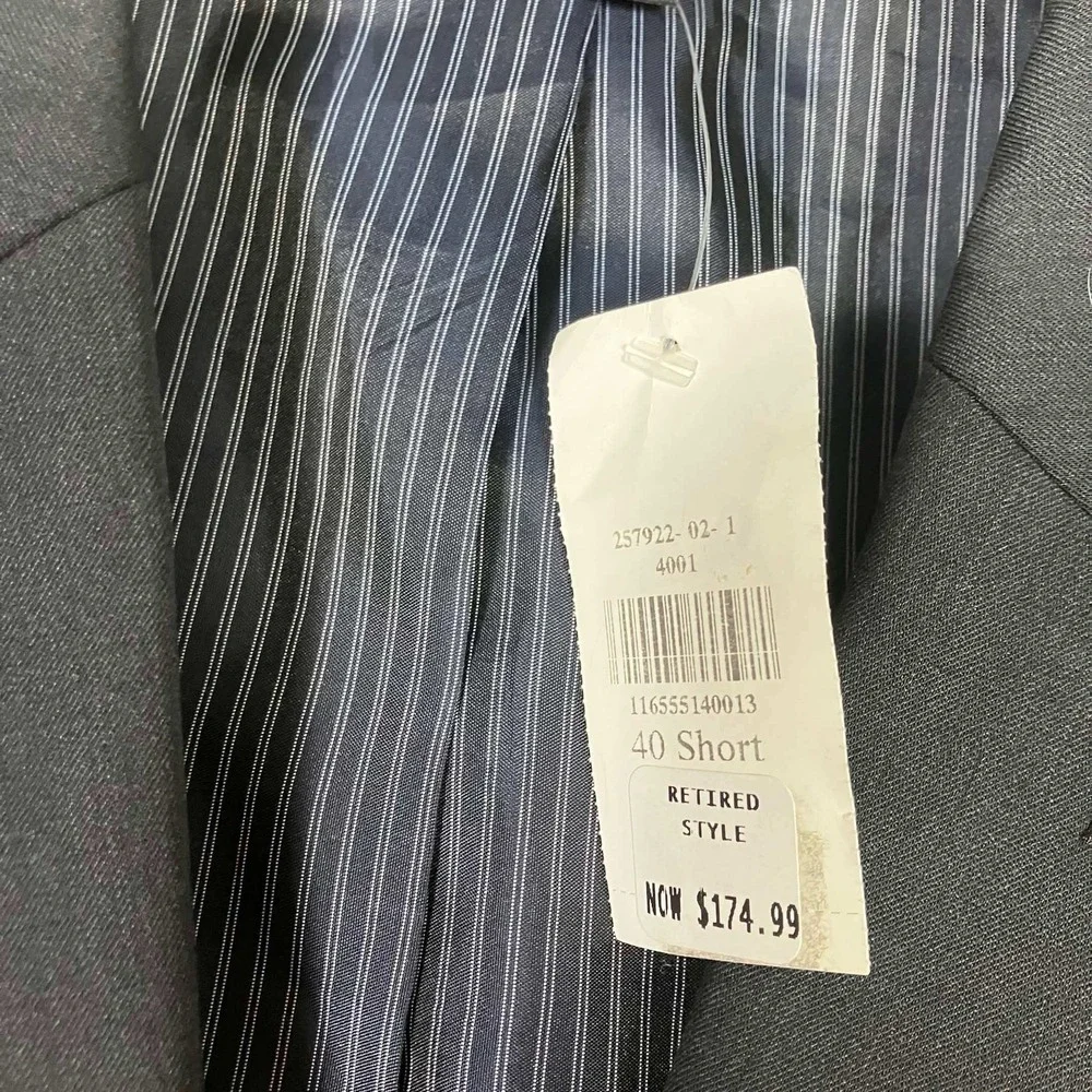 Banana Republic Mens 40S Standard Fit Marzotto Super 120s Wool Suit Jacket Grey
